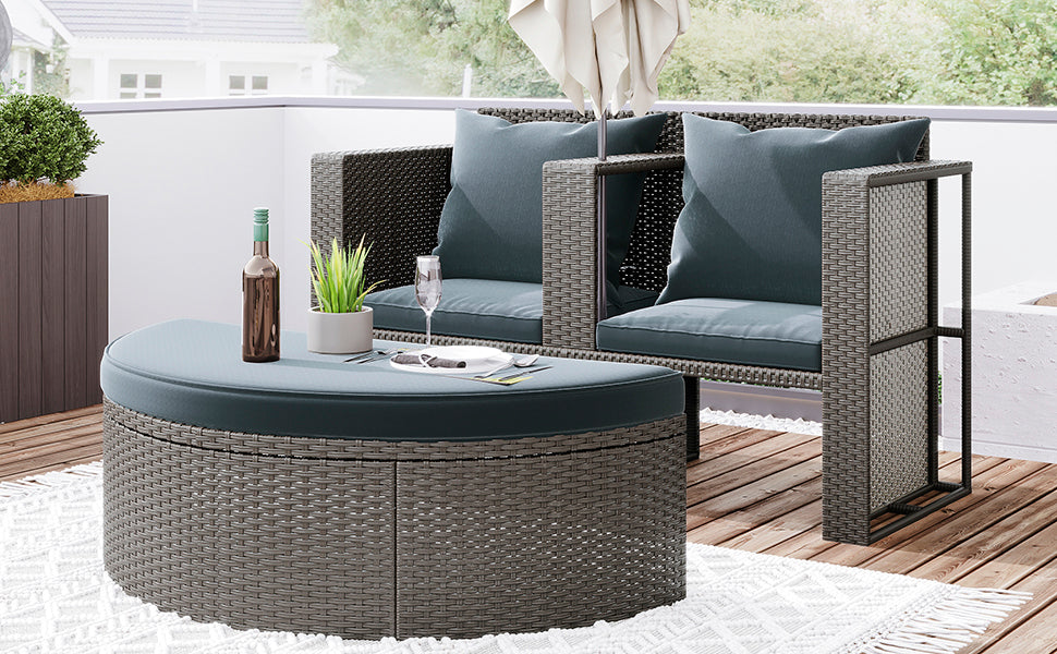 TOPMAX All-Weather PE Wicker Rattan Sofa Set with Side Table for Umbrella-26