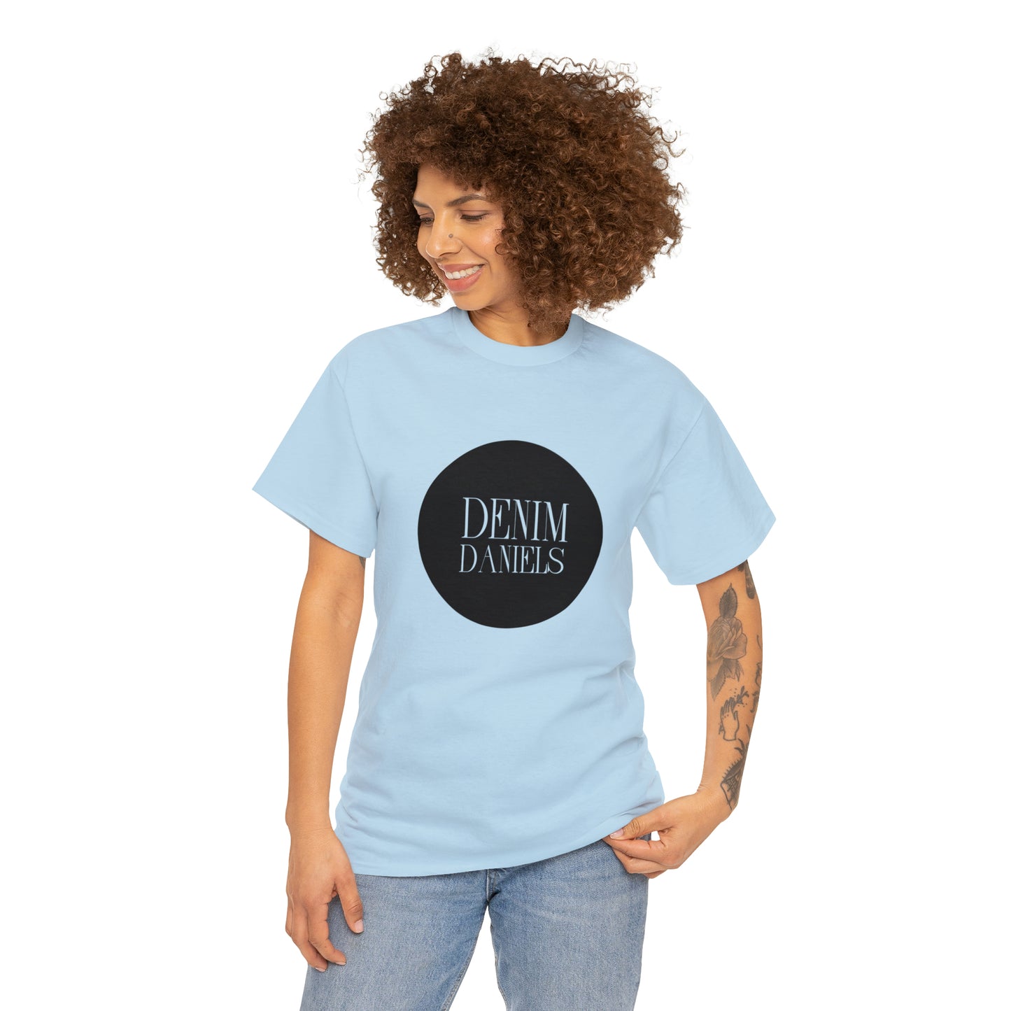 Camiseta de algodón grueso con logo de Denim Daniels