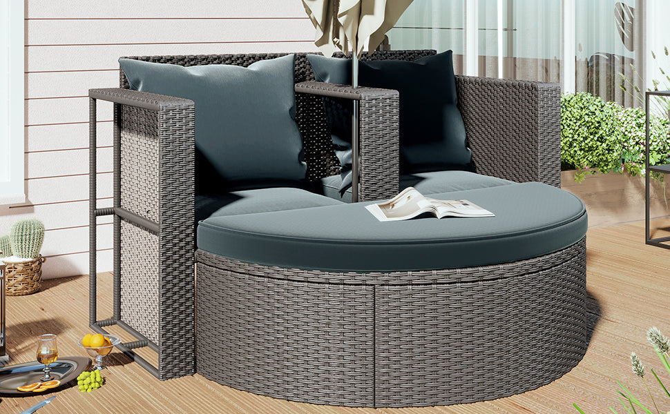 TOPMAX All-Weather PE Wicker Rattan Sofa Set with Side Table for Umbrella-27