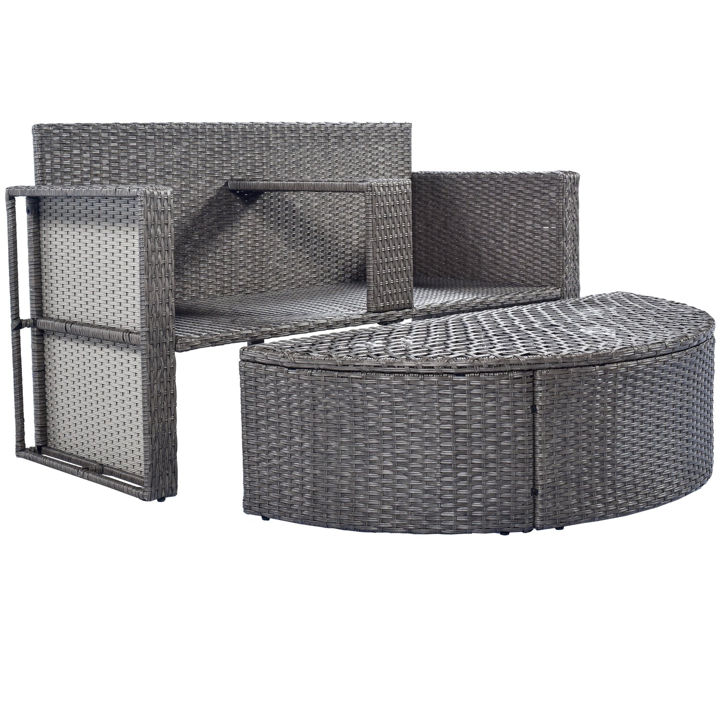 TOPMAX All-Weather PE Wicker Rattan Sofa Set with Side Table for Umbrella-6