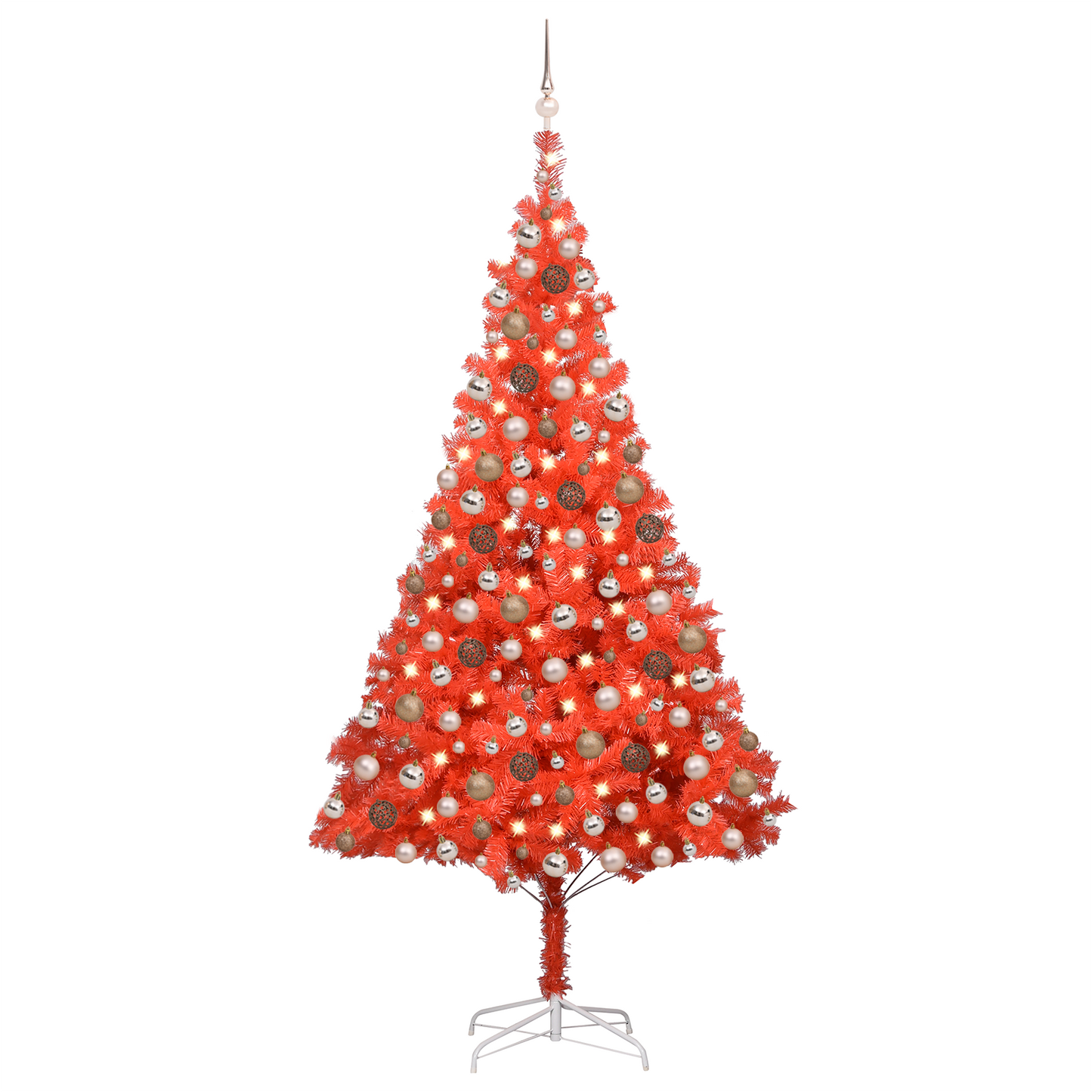 vidaXL Artificial Christmas Tree with LEDs&Ball Set PET Multi Colors/Sizes-3