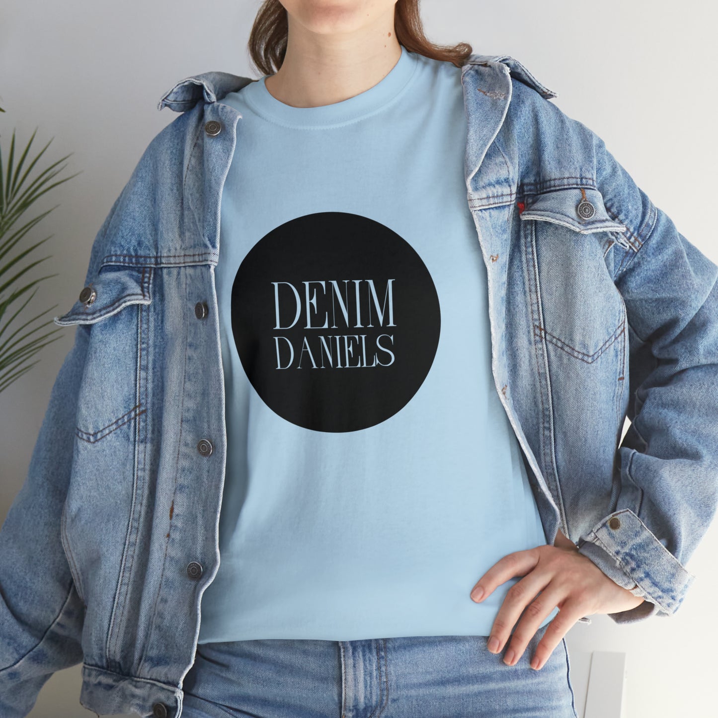 Camiseta de algodón grueso con logo de Denim Daniels