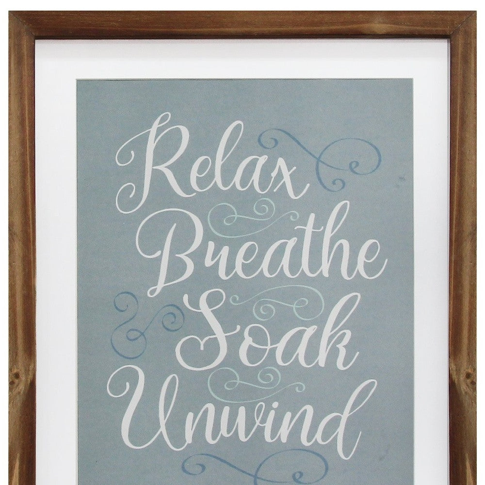 Relax Breathe Soak Unwind Framed Bath Art