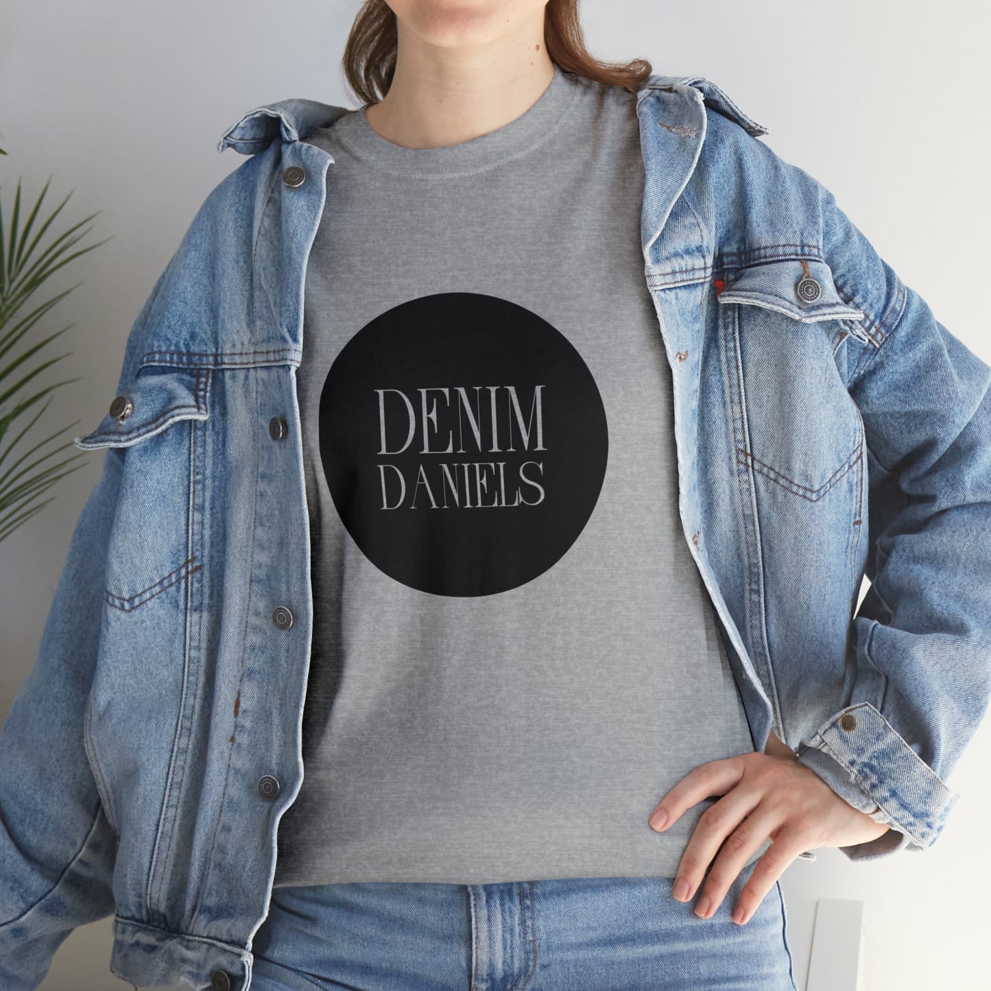 Camiseta de algodón grueso con logo de Denim Daniels