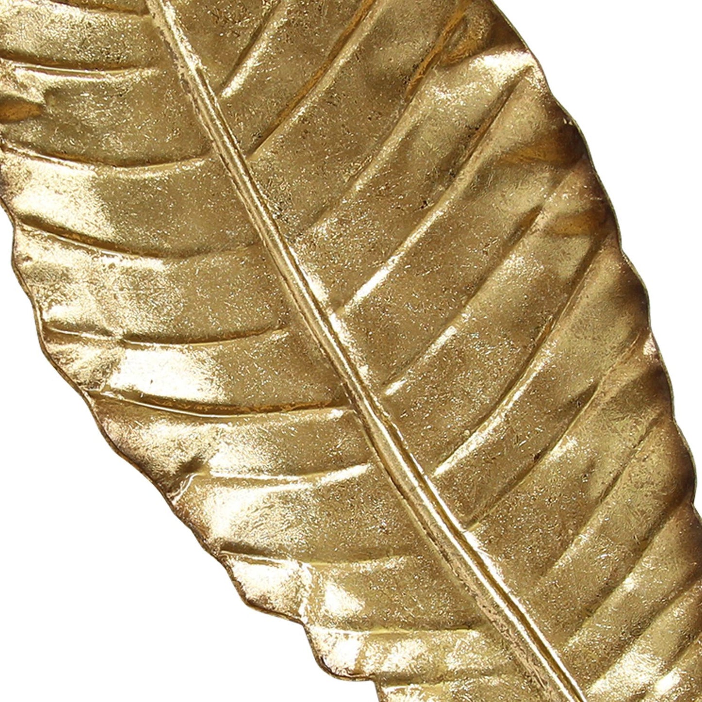 9" X 21" Gold Large Leaf Metal Wall Decor