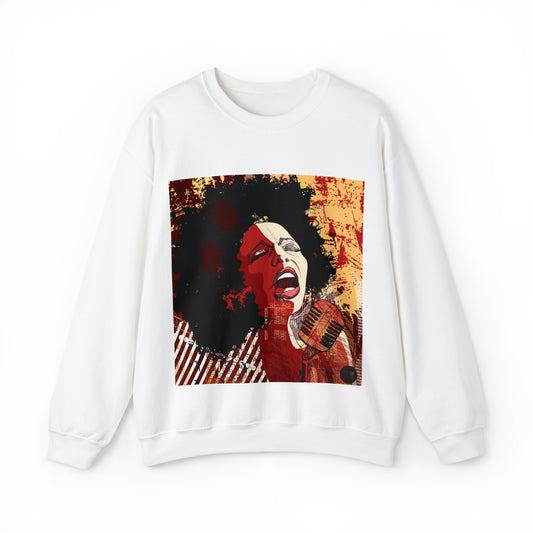 Sudadera con cuello redondo de cantante de jazz 