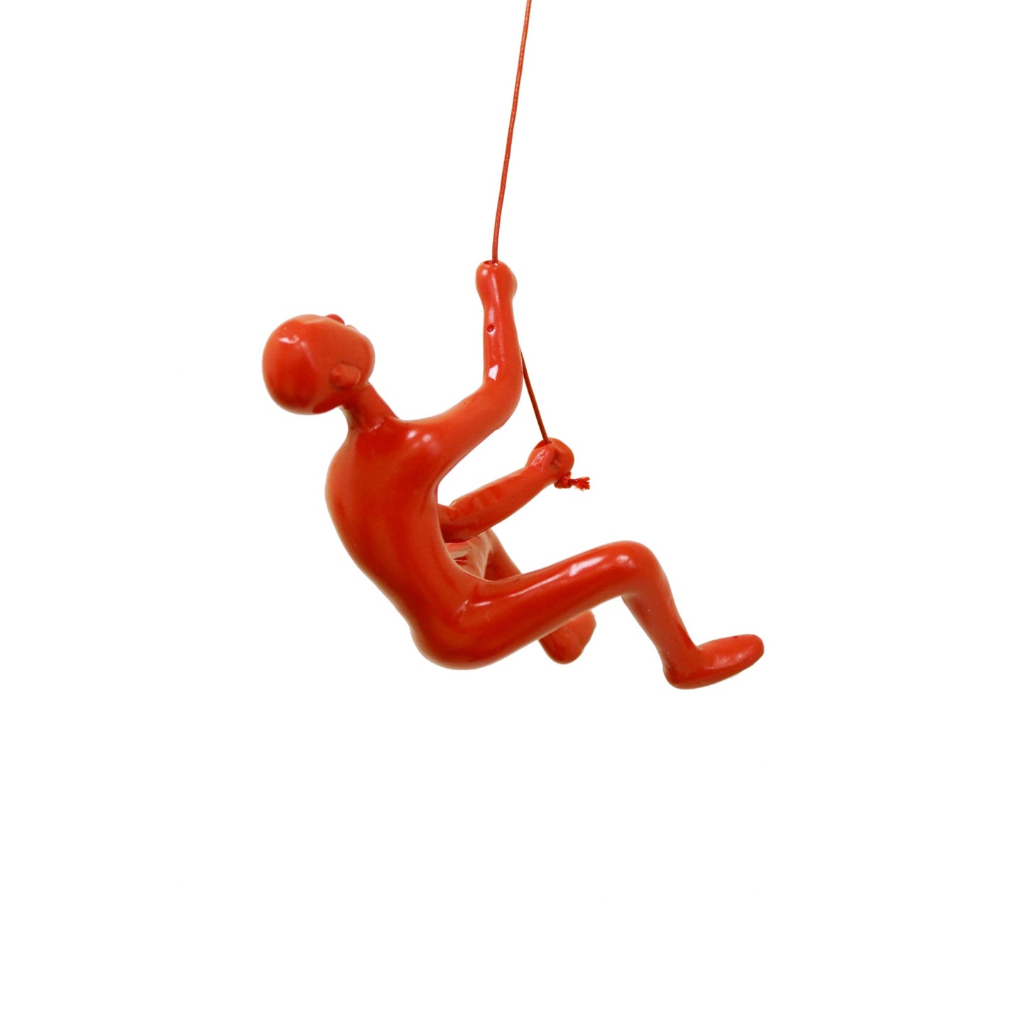 6" Red Unique Climbing Man With Rope Wall Art