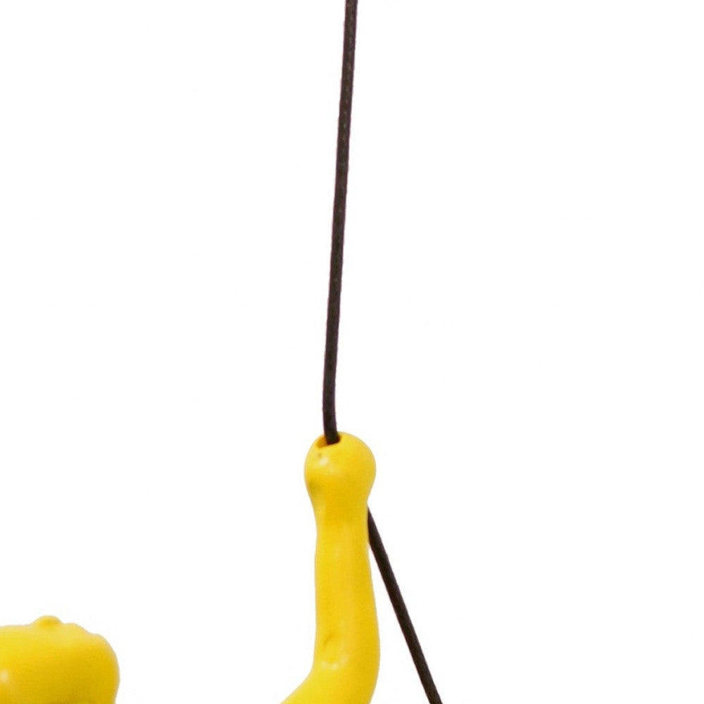 6" Yellow Unique Climbing Man With Rope Wall Art