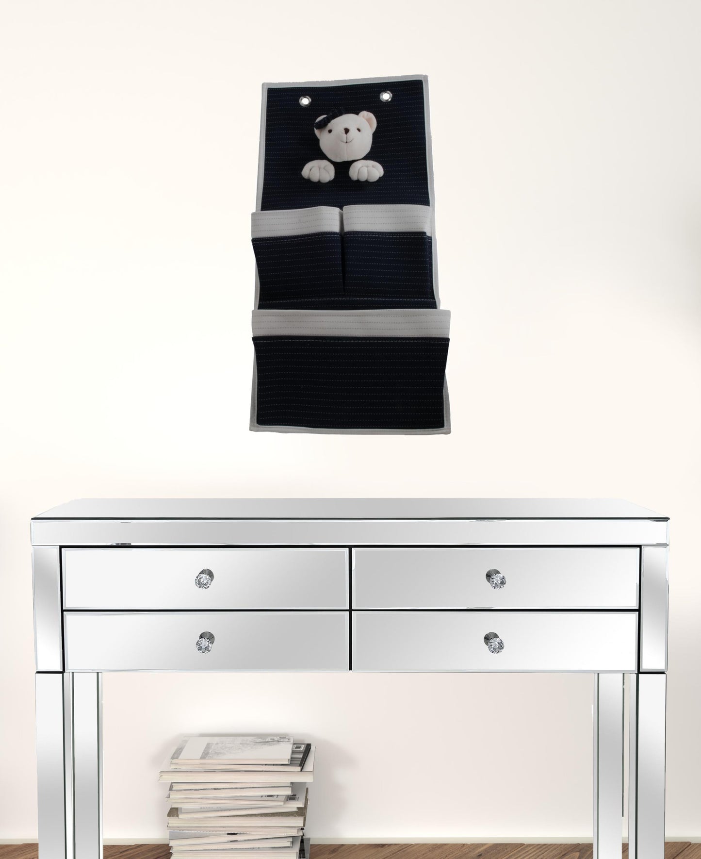 3 Pocket Storage Teddy Bear Wall Hanger