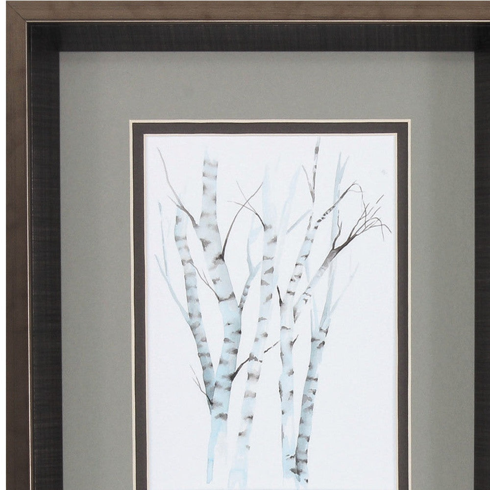 10" X 12" Brushed Silver Frame Aquarelle Birches (Set Of 2)