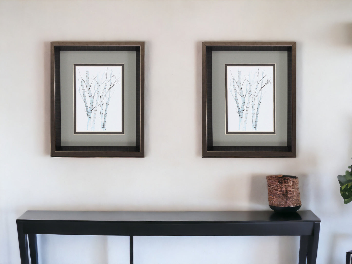 10" X 12" Brushed Silver Frame Aquarelle Birches (Set Of 2)