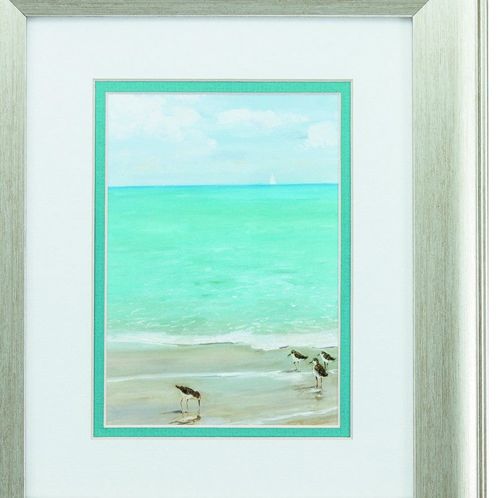 11" X 13" Brushed Silver Frame Sunday At The Shore (Set Of 2)