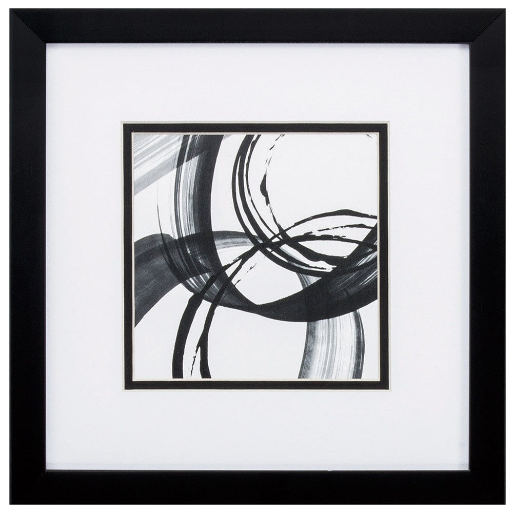 11" X 11" Silver Frame Black Rings (Set Of 2)