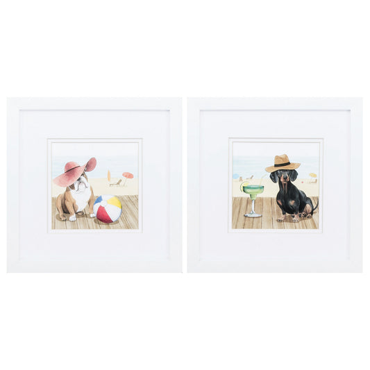 11" X 11" Matte White Frame Lets Go Boardwalk (Set Of 2)