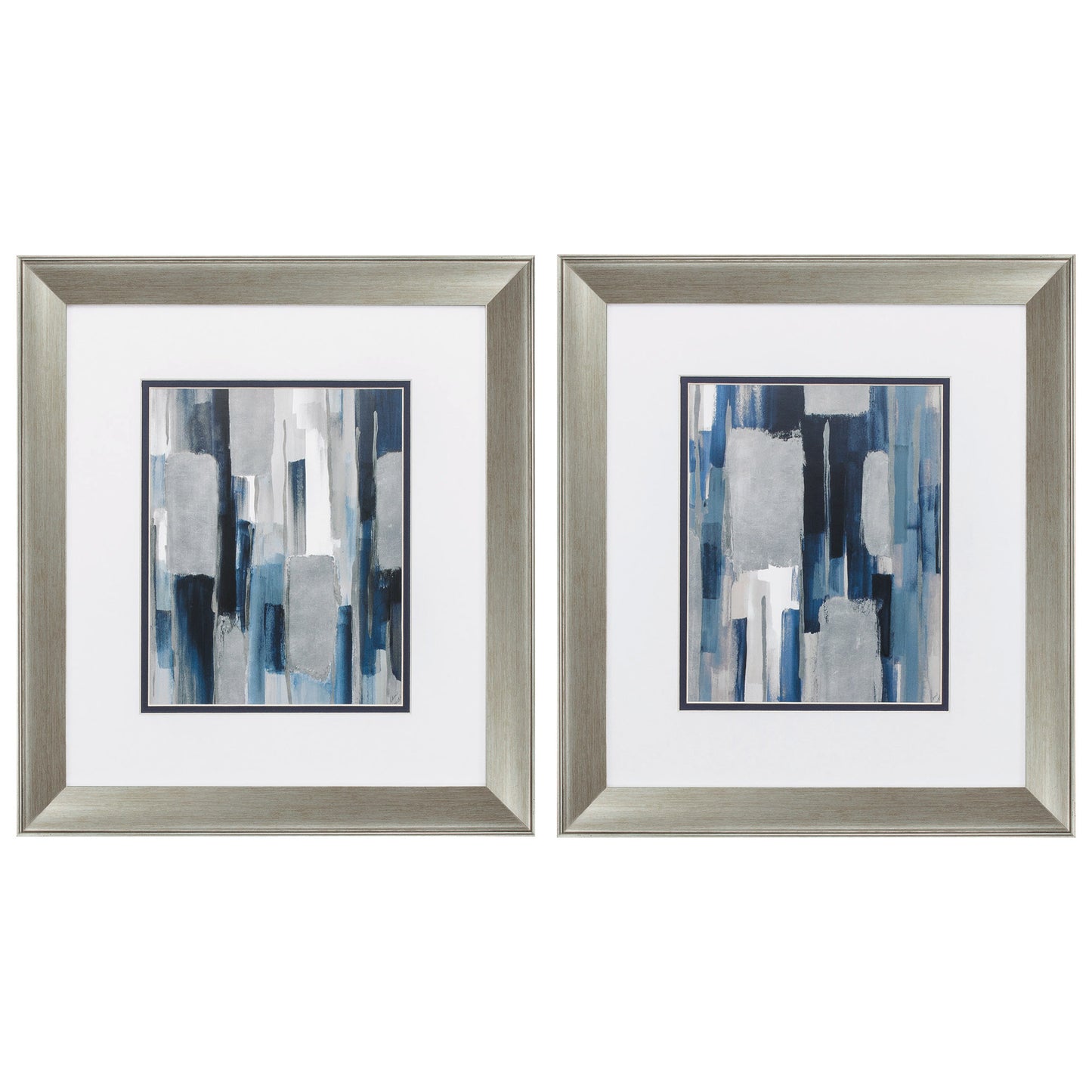 16" X 18" Brushed Silver Frame Mirage (Set Of 2)