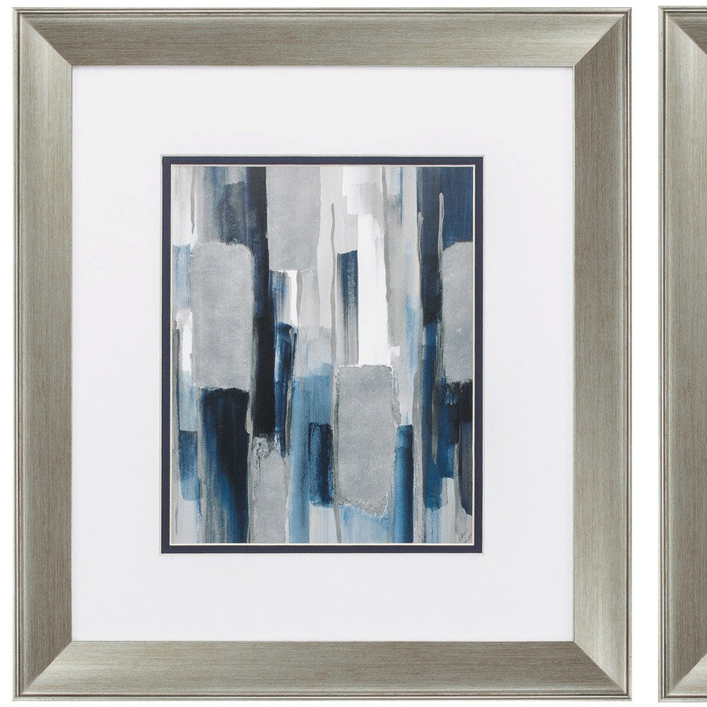 16" X 18" Brushed Silver Frame Mirage (Set Of 2)