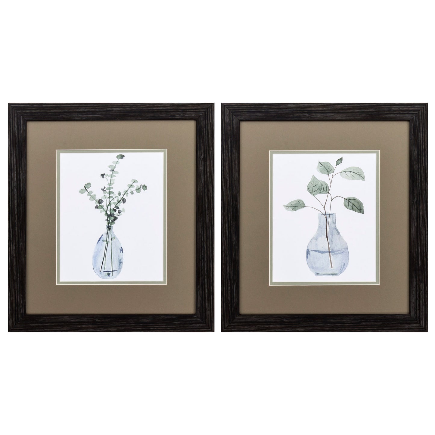 15" X 17" Distressed Black Frame Misty (Set Of 2)