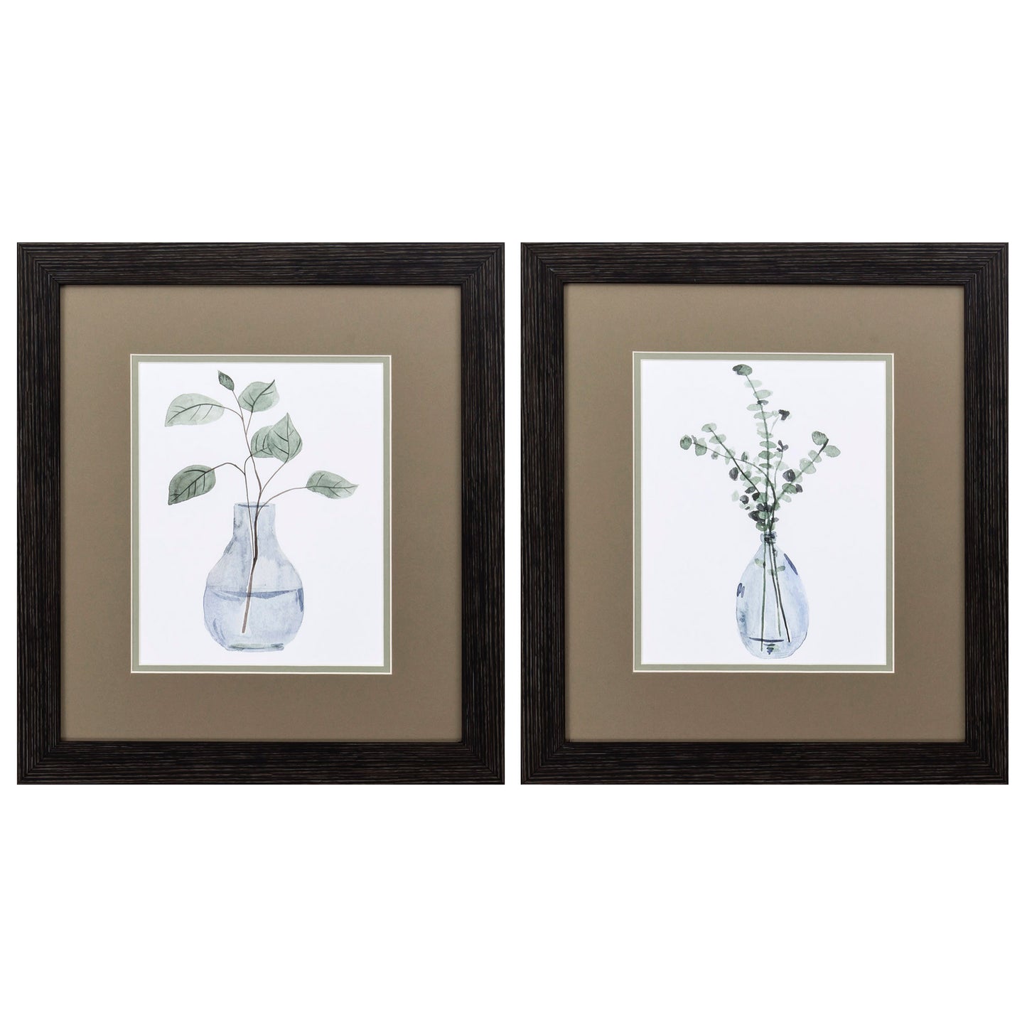 15" X 17" Distressed Black Frame Misty (Set Of 2)