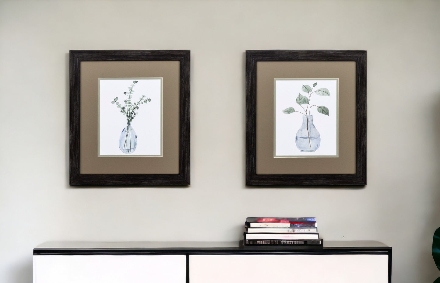 15" X 17" Distressed Black Frame Misty (Set Of 2)