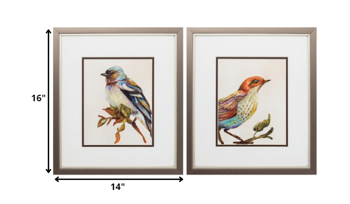 14" X 16" Metallic Bronze Frame Eco Bird (Set Of 2)