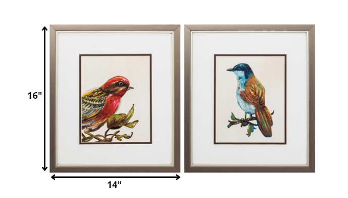 14" X 16" Metallic Bronze Frame Eco Bird (Set Of 2)