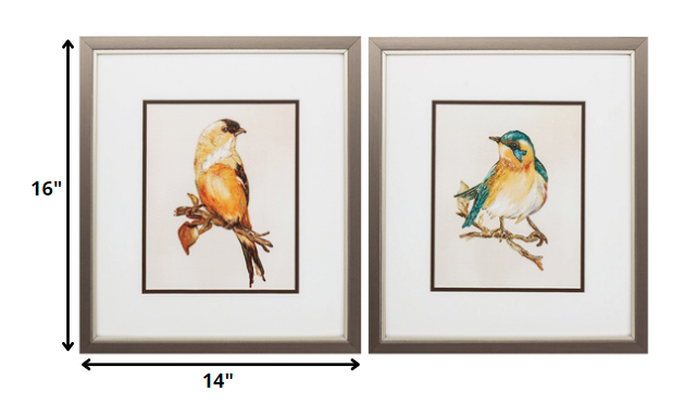 14" X 16" Metallic Bronze Frame Eco Bird (Set Of 2)