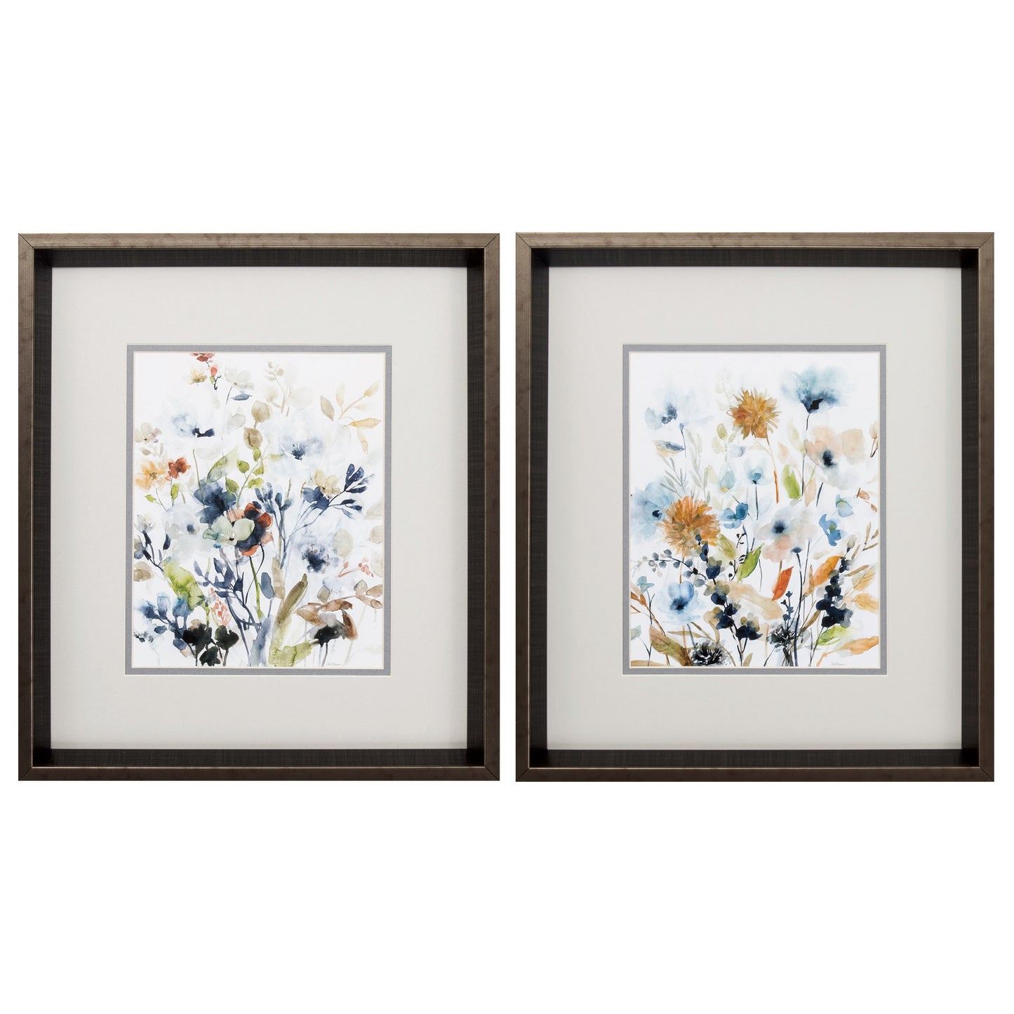 15" X 17" Brushed Silver Frame Holland Spring Mix (Set Of 2)