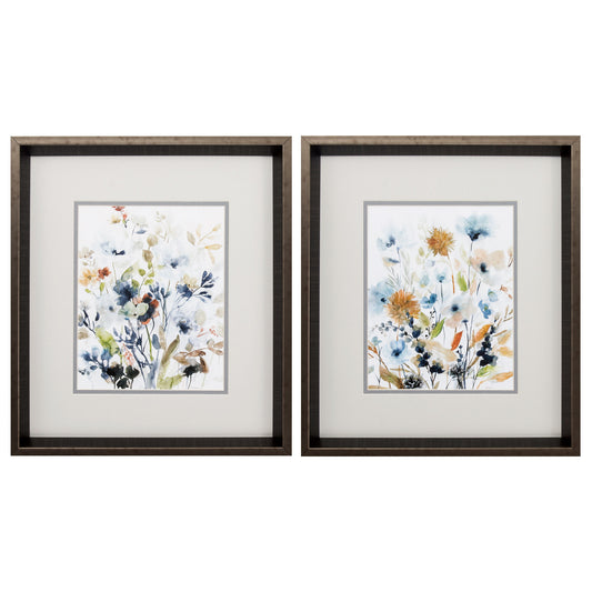 15" X 17" Brushed Silver Frame Holland Spring Mix (Set Of 2)