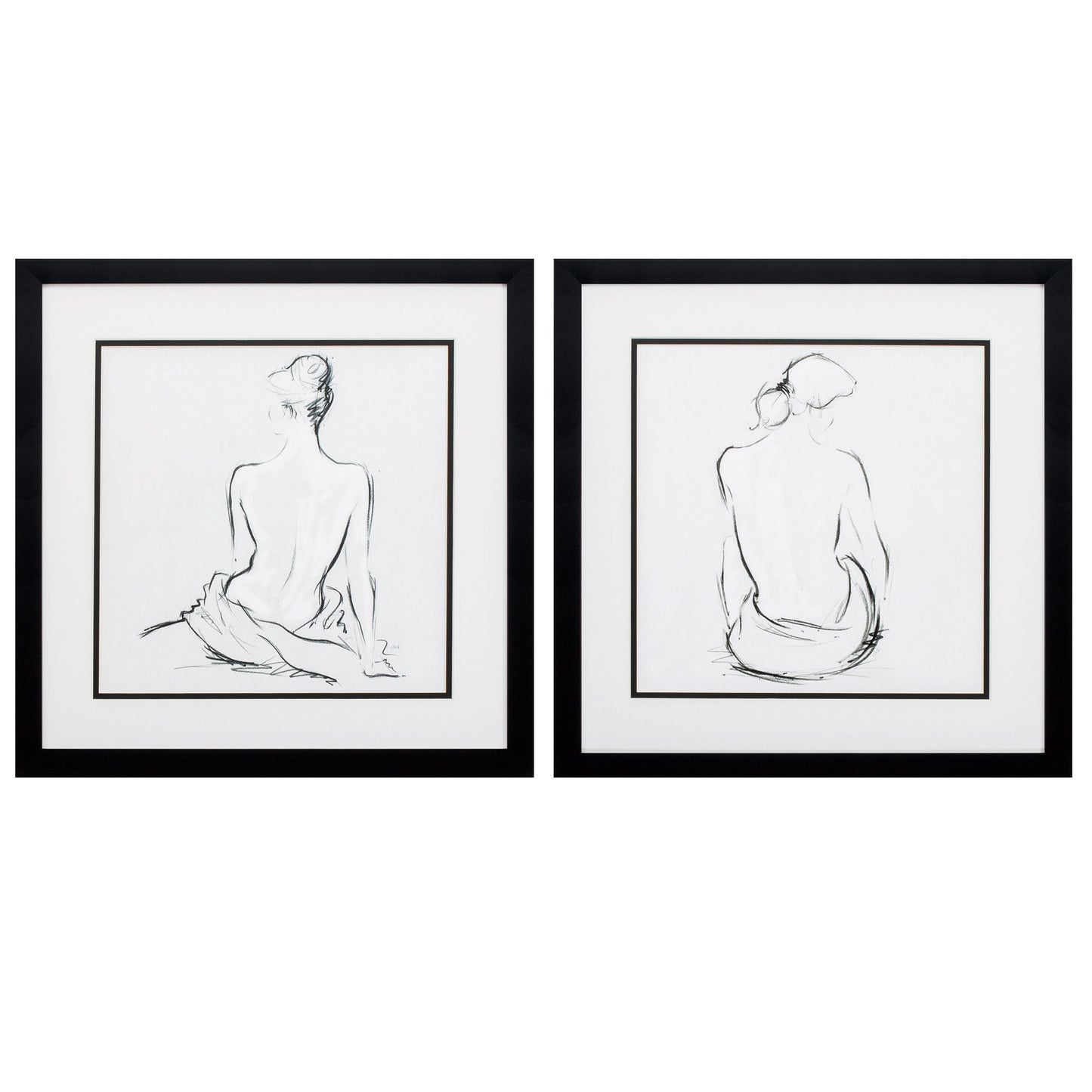 17" X 17" Silver Frame Poised Pose (Set Of 2)