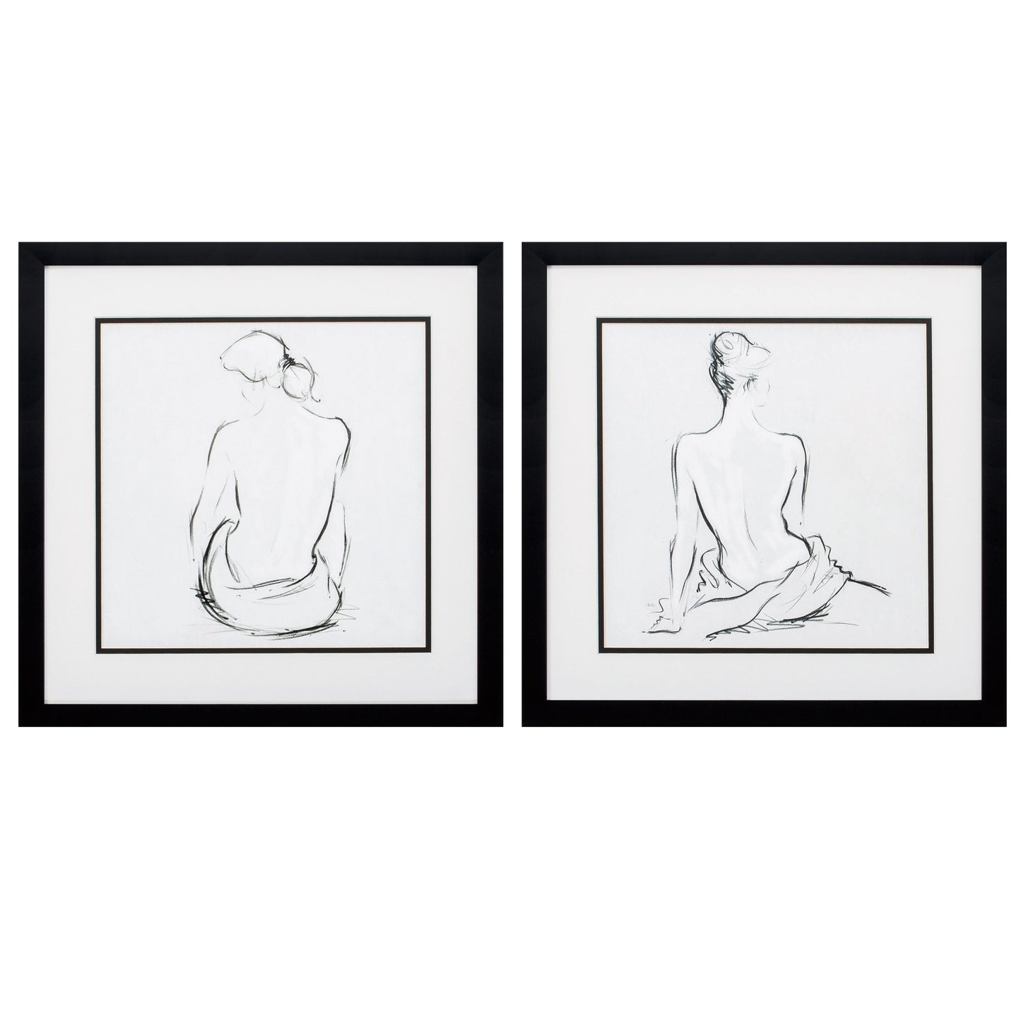 17" X 17" Silver Frame Poised Pose (Set Of 2)