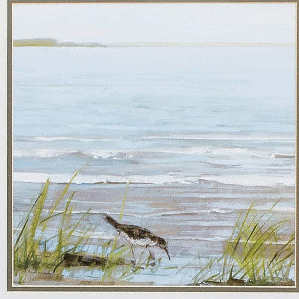 19" X 19" White Frame Afternoon On Shore (Set Of 2)