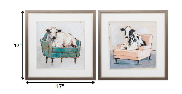 17" X 17" Metallic Bronze Frame Mooving In (Set Of 2)