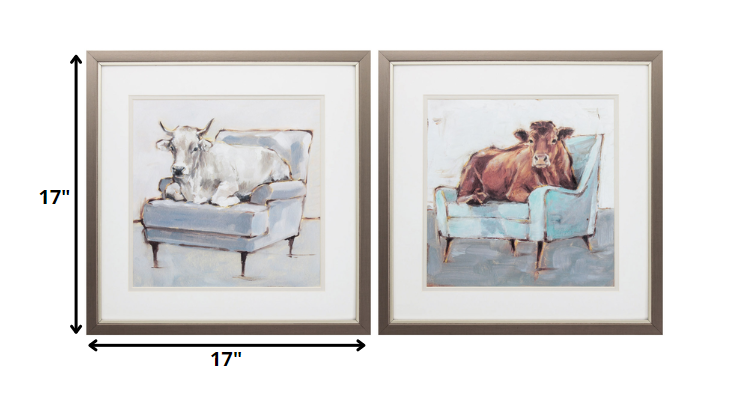 17" X 17" Metallic Bronze Frame Mooving In Set Of 2