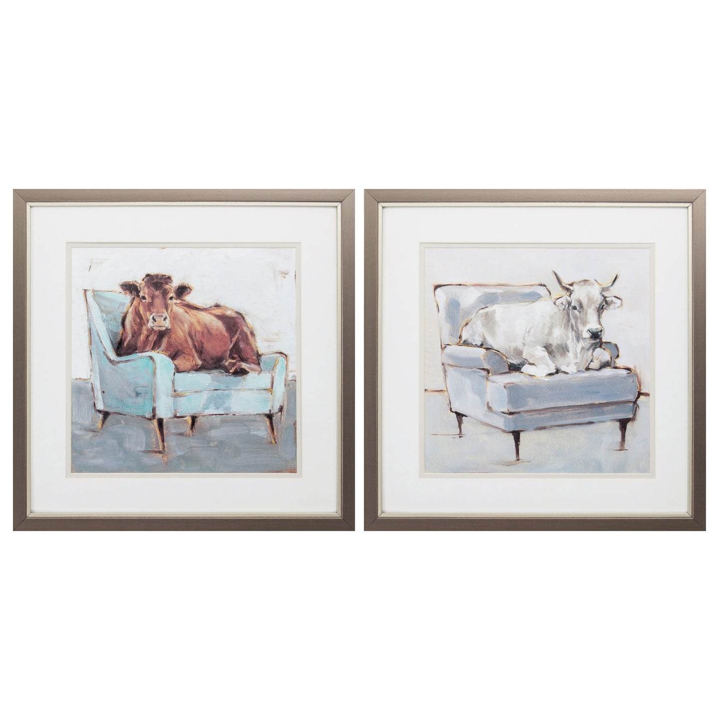 17" X 17" Metallic Bronze Frame Mooving In Set Of 2