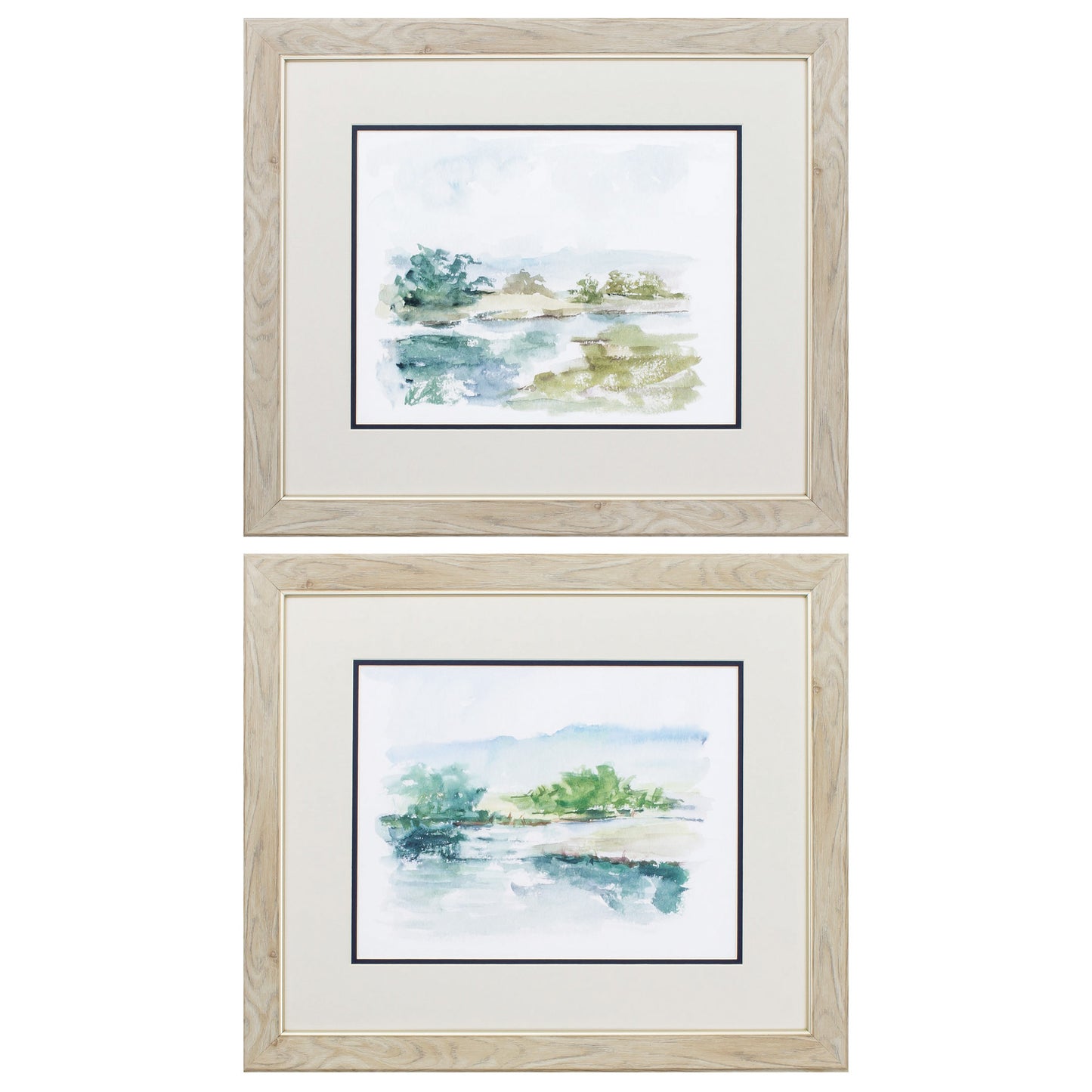 22" X 19" White Frame Spring Watercolor (Set Of 2)