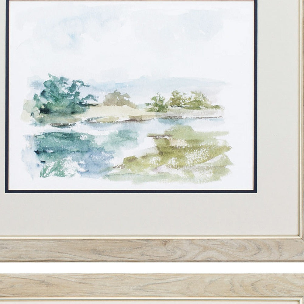 22" X 19" White Frame Spring Watercolor (Set Of 2)