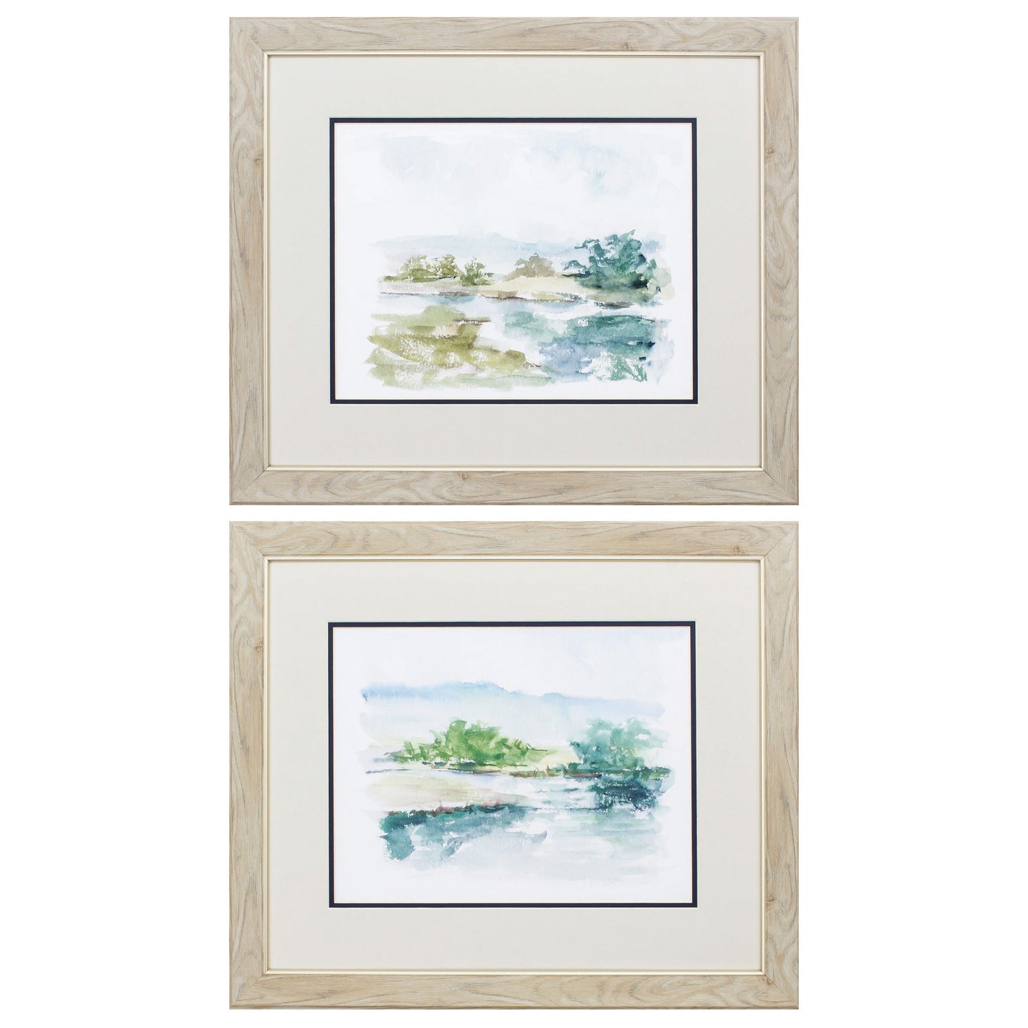 22" X 19" White Frame Spring Watercolor (Set Of 2)