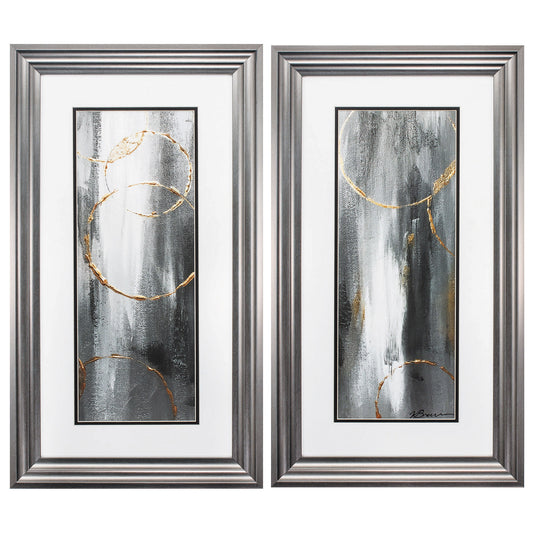 15" X 27" Gunmetal Gray Frame Gray Matter (Set Of 2)