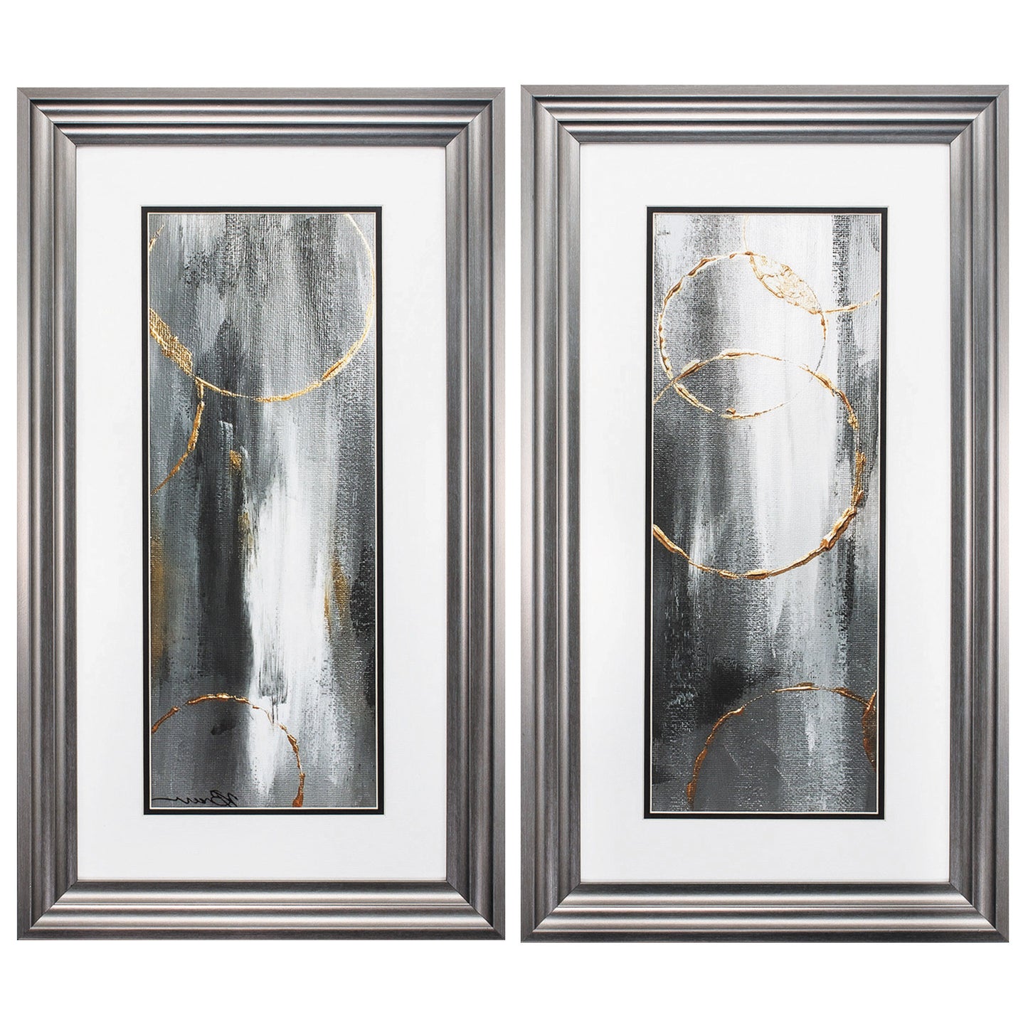 15" X 27" Gunmetal Gray Frame Gray Matter (Set Of 2)