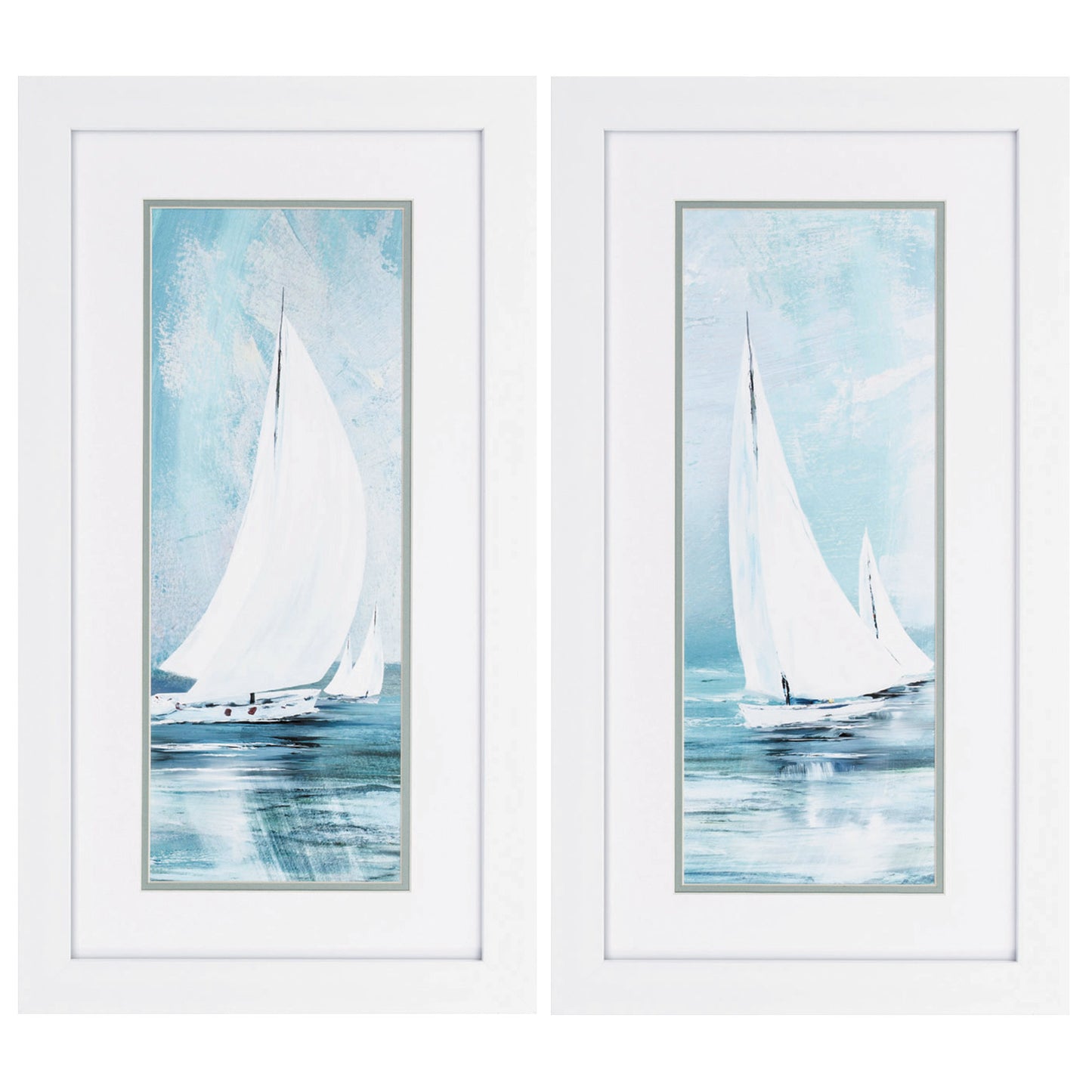 15" X 27" White Frame Soft Sail (Set Of 2)