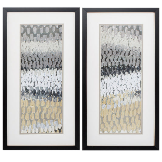 13" X 25" Silver Frame Raindrops (Set Of 2)