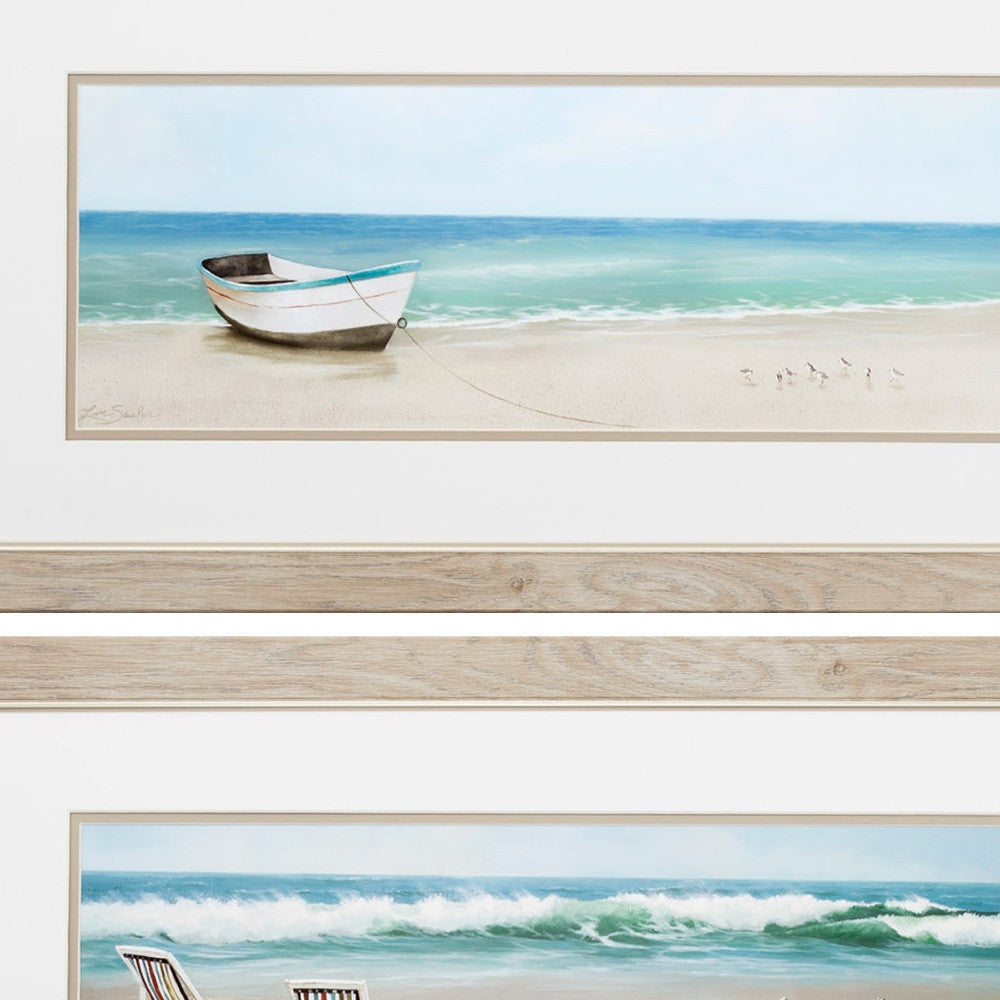 27" X 15" White Frame Tides View (Set Of 2)