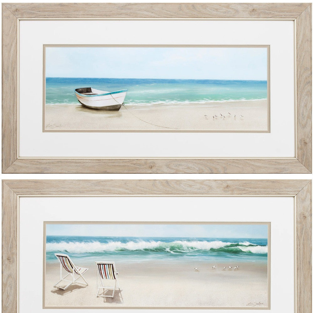 27" X 15" White Frame Tides View (Set Of 2)