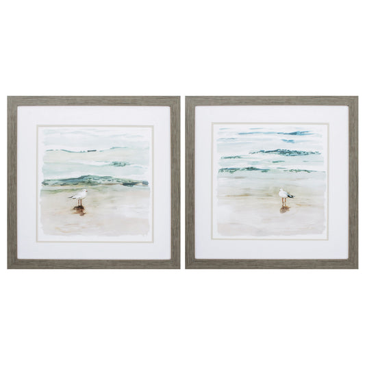 27" X 27" Woodtoned Frame Seagull Cove (Set Of 2)