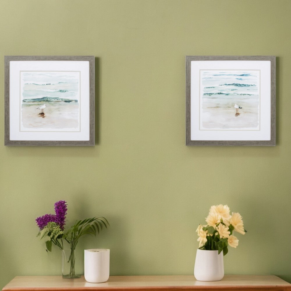 27" X 27" Woodtoned Frame Seagull Cove (Set Of 2)