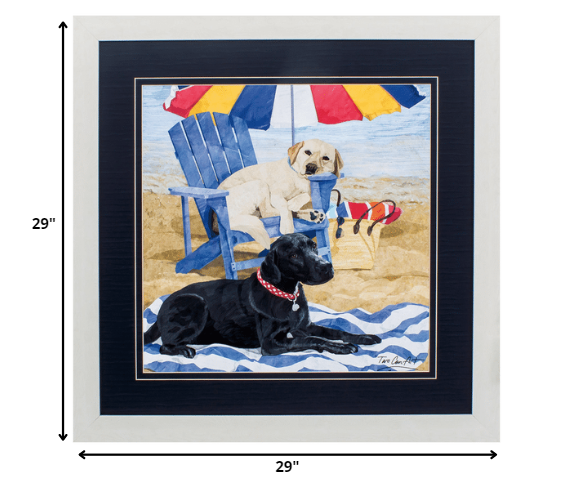 29" X 29" White Frame Labs On Beach