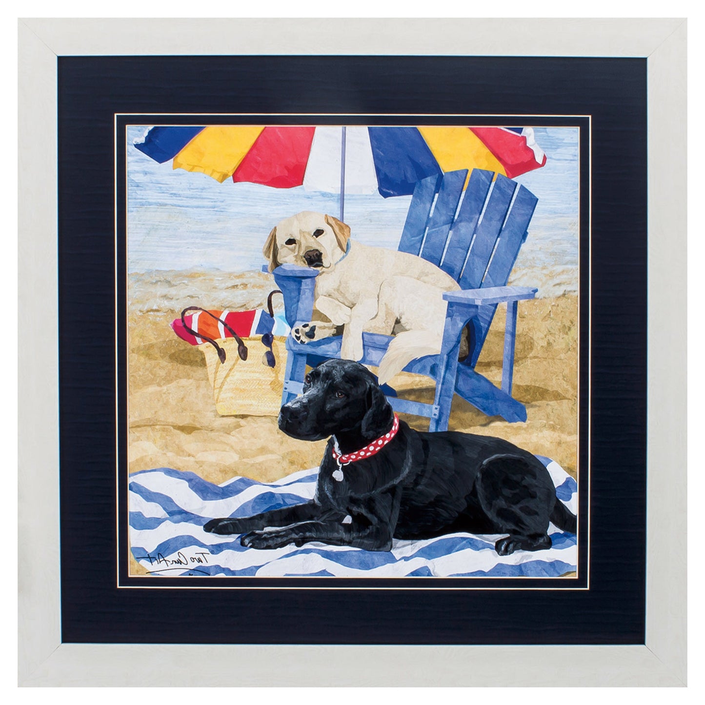 29" X 29" White Frame Labs On Beach