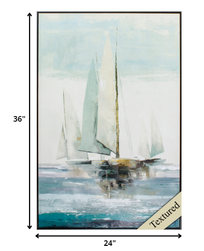 24" X 36" Brown Frame Quiet Boats