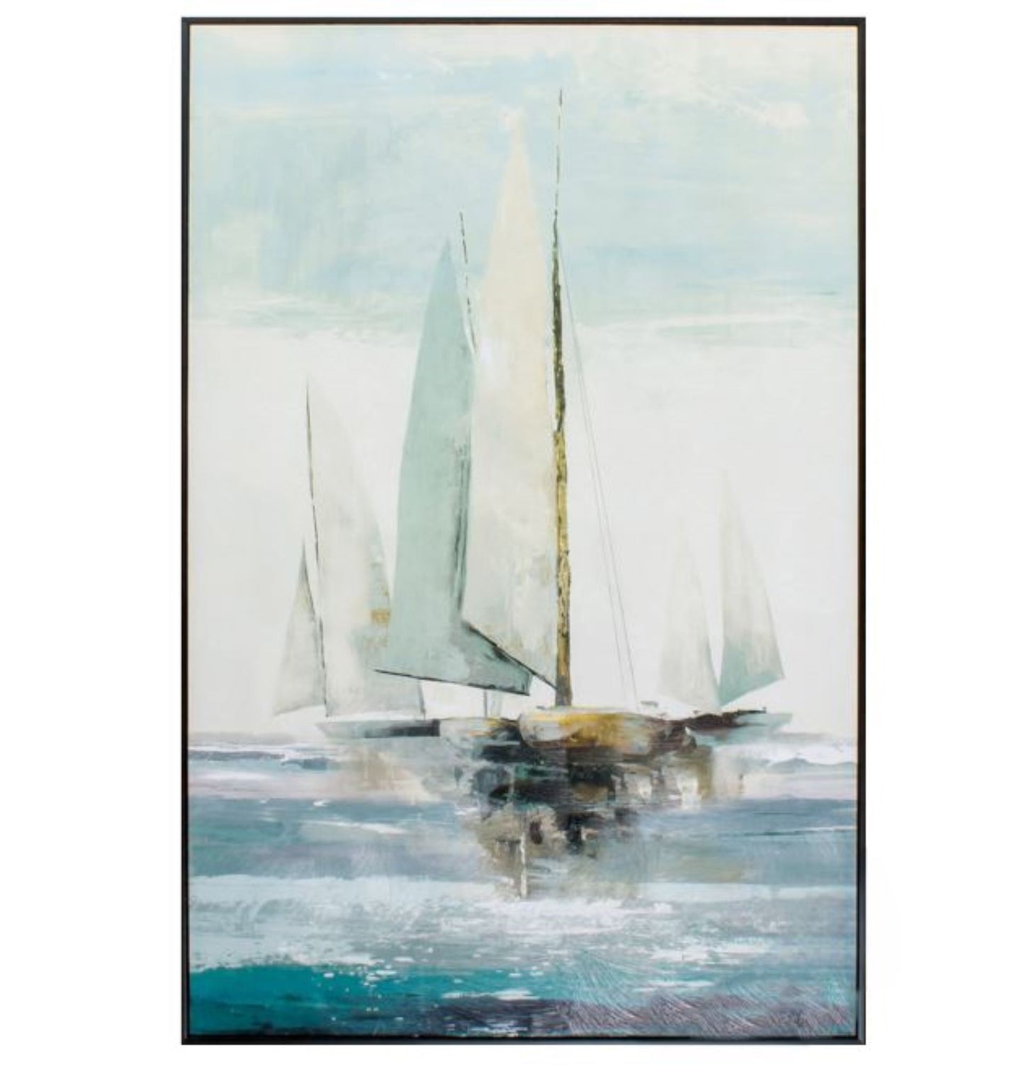 24" X 36" Brown Frame Quiet Boats