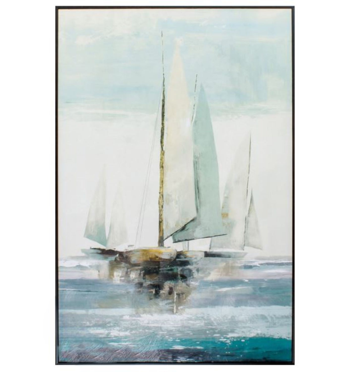 24" X 36" Brown Frame Quiet Boats